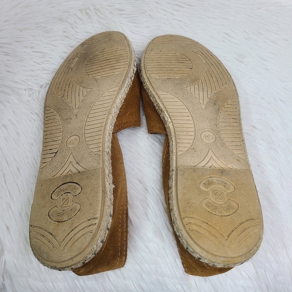 Saks Fifth Avenue Tan Suede Espadrilles Flats sz 40 Women's 10 - Picture 5 of 6